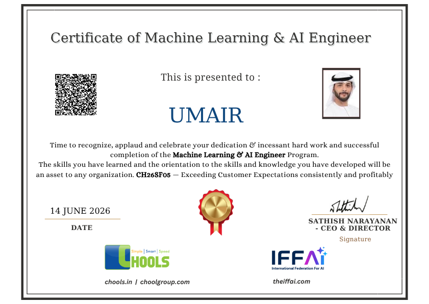 Machine Learning & AI Engineer Program Certificate